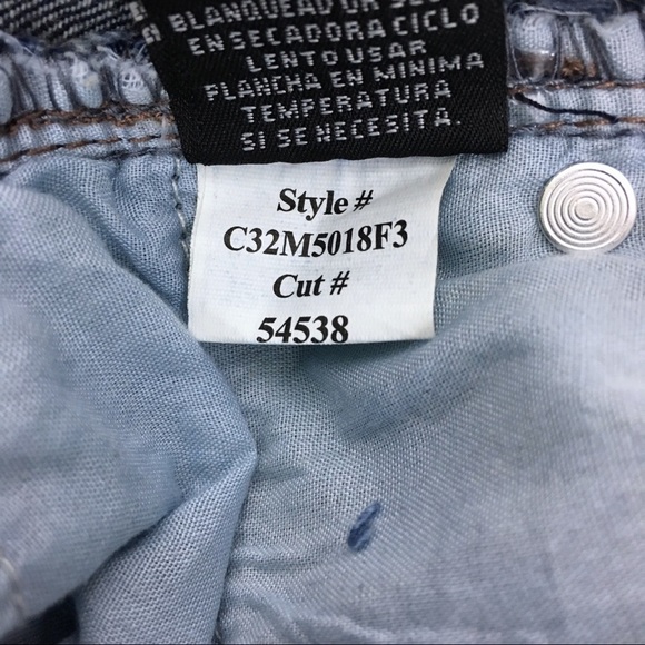 1822 DENIM Skirt Mini Jean Raw Hem Dark Wash Distressed Denim Y2K Style Size 4 - Picture 11 of 12